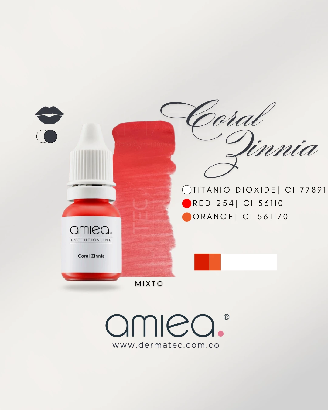 PIGMENTO PARA LABIOS AMIEA CORAL ZINNIA EVOLUTION 10ml